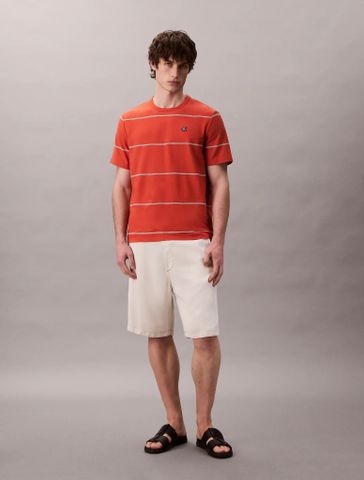 Calvin Klein - Áo phông tay ngắn nam Cross Grain Wide Stripe Easy Tee