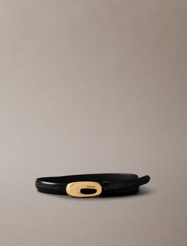 Calvin Klein - Thắt lưng nữ Full Grain Leather Skinny Chunky Buckle Belt 1.5 Cm