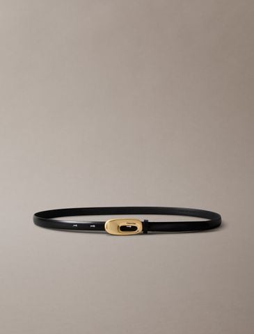 Calvin Klein - Thắt lưng nữ Full Grain Leather Skinny Chunky Buckle Belt 1.5 Cm - 2