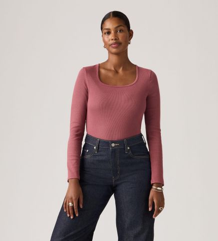 Levi's - Áo thun tay dài nữ Essential Square Neck Long Sleeve Tee