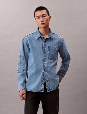 Calvin Klein - Áo sơ mi tay dài nam CK Emblem 90s Denim Overshirt