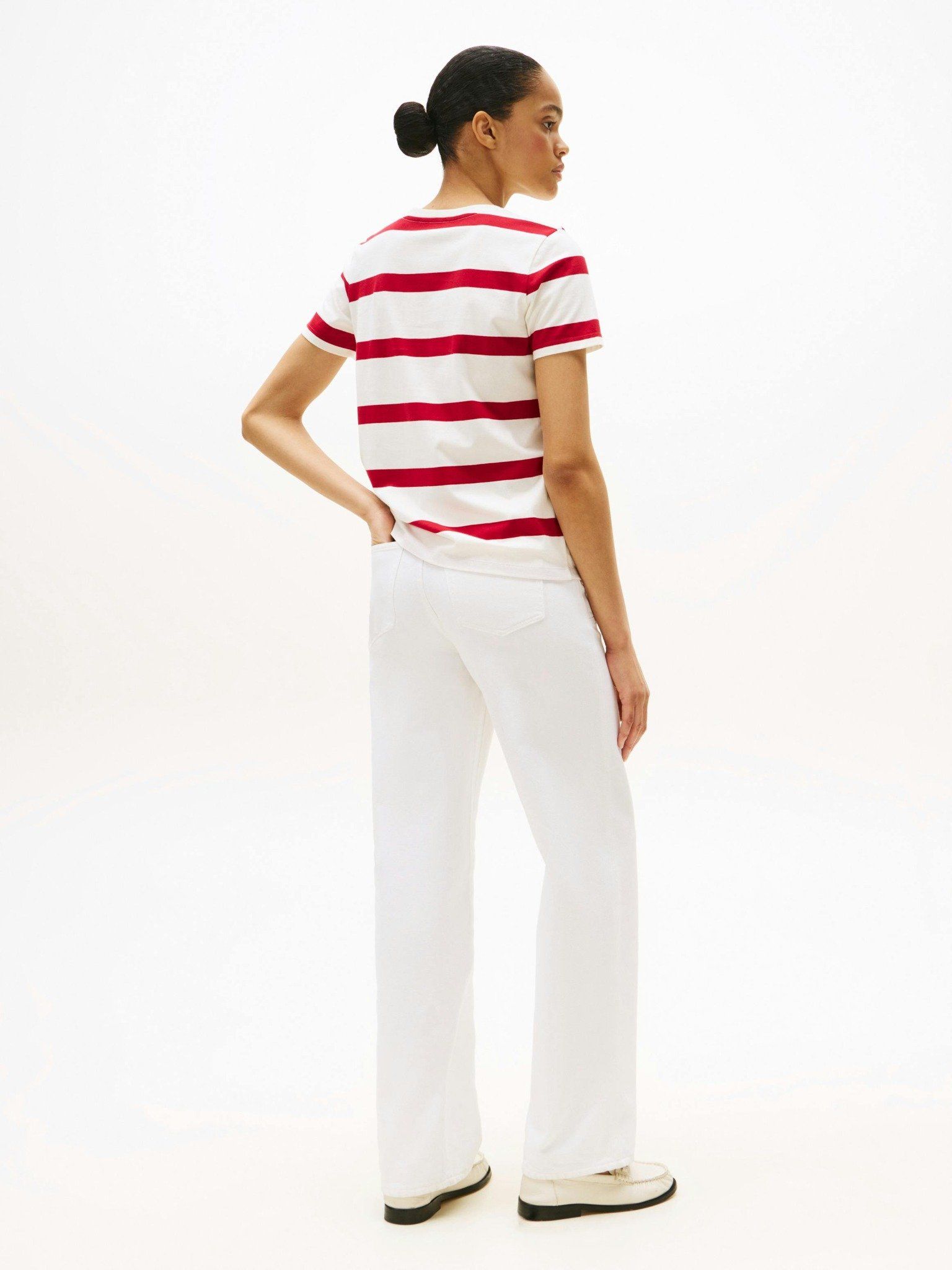 Tommy Hilfiger - Áo thun tay ngắn nữ Logo Embroidery Crew Neck T-Shirt