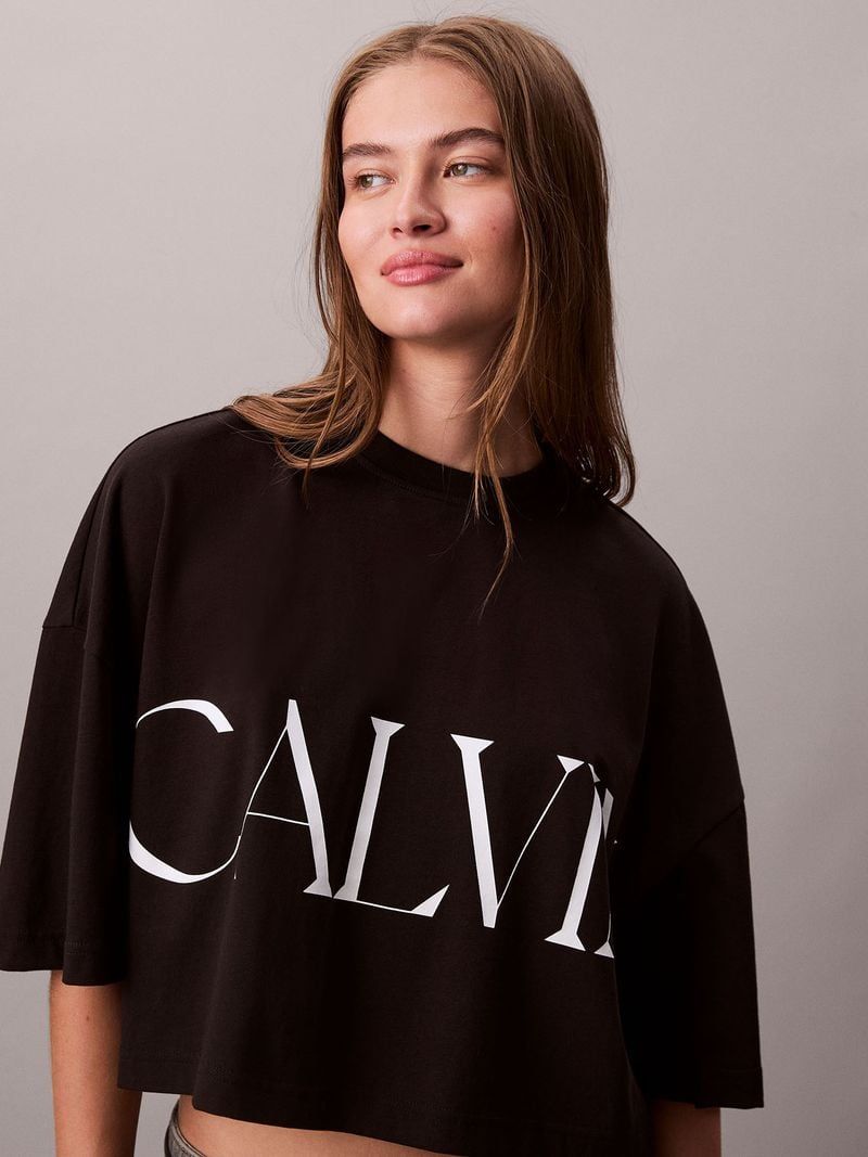 Calvin Klein - Áo thun thời trang nữ CK Cropped Graphic Tee