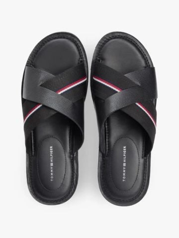 Tommy Hilfiger - Dép Quai Ngang Nam Leather Crossover Strap Cleat Sandals