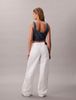 Calvin Klein - Quần jeans ống đứng nữ Allover Monogram Low Rise Baggy Jeans