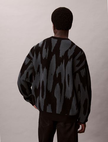Calvin Klein - Áo len tay dài nam Print Jacquard Relaxed Sweater - 4