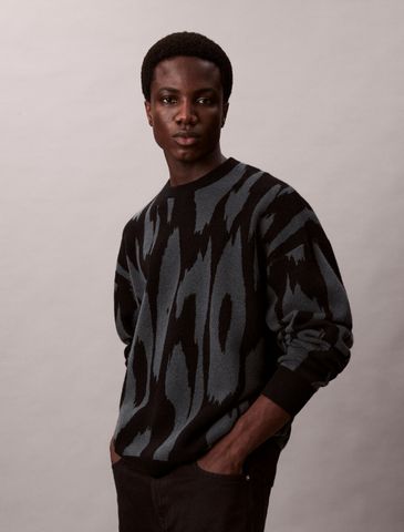Calvin Klein - Áo len tay dài nam Print Jacquard Relaxed Sweater - 2