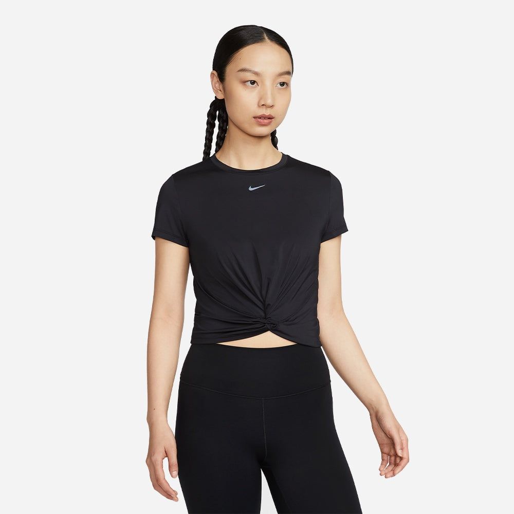 Nike - Áo thun tay ngắn tập luyện Nữ Women's One Classic Twist Short-Sleeve T-Shirt - Black