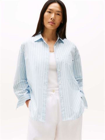 Tommy Hilfiger - Áo sơ mi tay dài nữ TH Essential Poplin New Easy Shirt