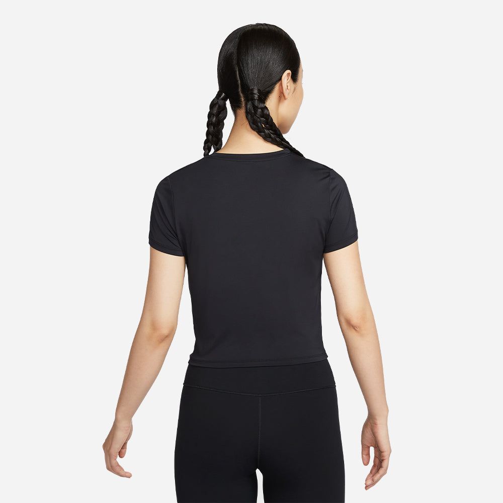 Nike - Áo thun tay ngắn tập luyện Nữ Women's One Classic Twist Short-Sleeve T-Shirt - Black