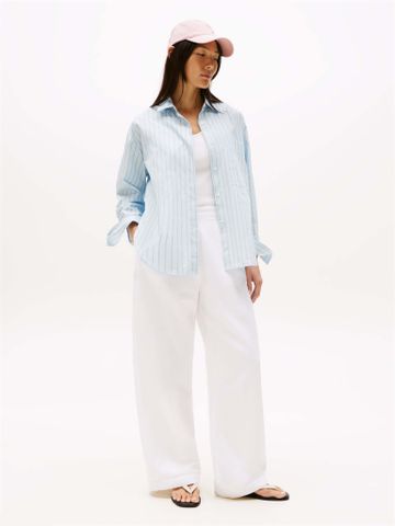 Tommy Hilfiger - Áo sơ mi tay dài nữ TH Essential Poplin New Easy Shirt - 4