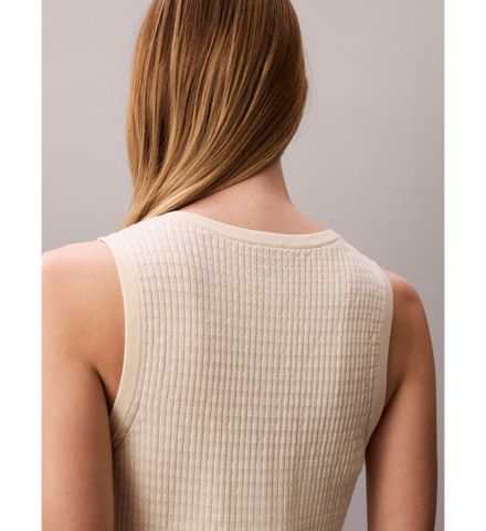 Calvin Klein - Áo Cardigan Không Tay Nữ Sleeveless Cotton Rayon Rib Tank