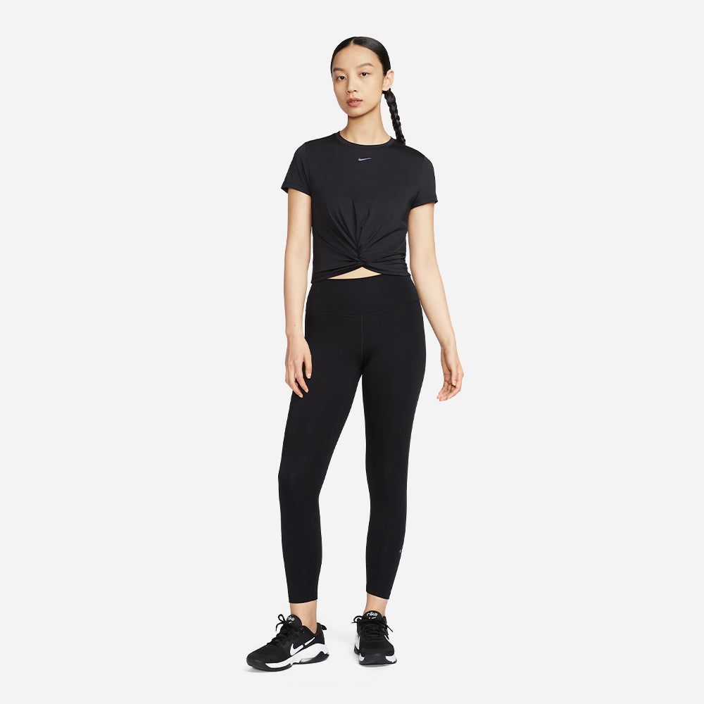 Nike - Áo thun tay ngắn tập luyện Nữ Women's One Classic Twist Short-Sleeve T-Shirt - Black