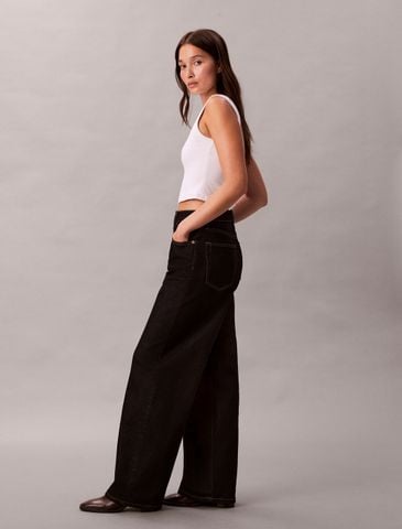 Calvin Klein - Quần jeans ống rộng nữ Classic Wide Leg 37.5 Jeans