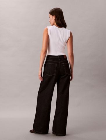 Calvin Klein - Quần jeans ống rộng nữ Classic Wide Leg 37.5 Jeans