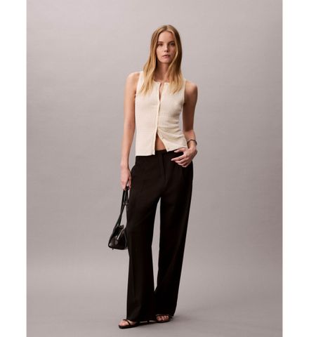 Calvin Klein - Áo Cardigan Không Tay Nữ Sleeveless Cotton Rayon Rib Tank