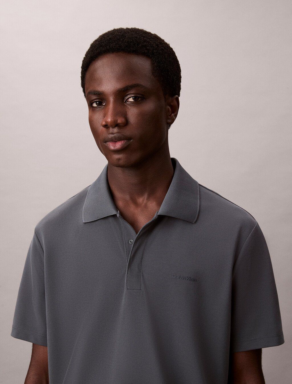 Calvin Klein - Áo polo tay ngắn nam Cotton Blend Pique Polo Shirt