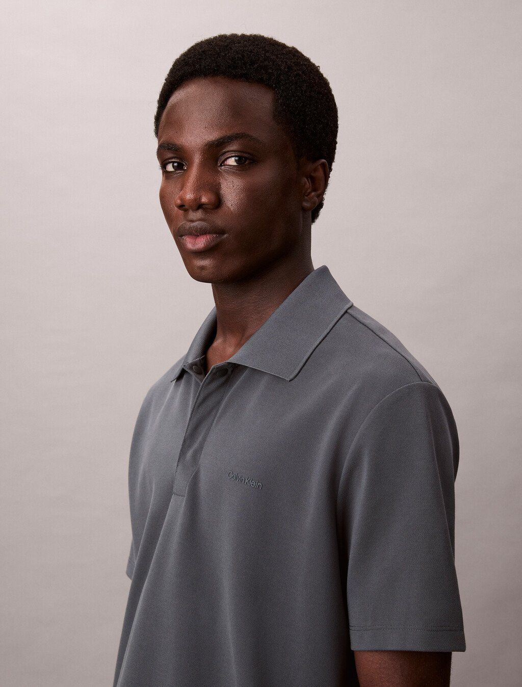 Calvin Klein - Áo polo tay ngắn nam Cotton Blend Pique Polo Shirt