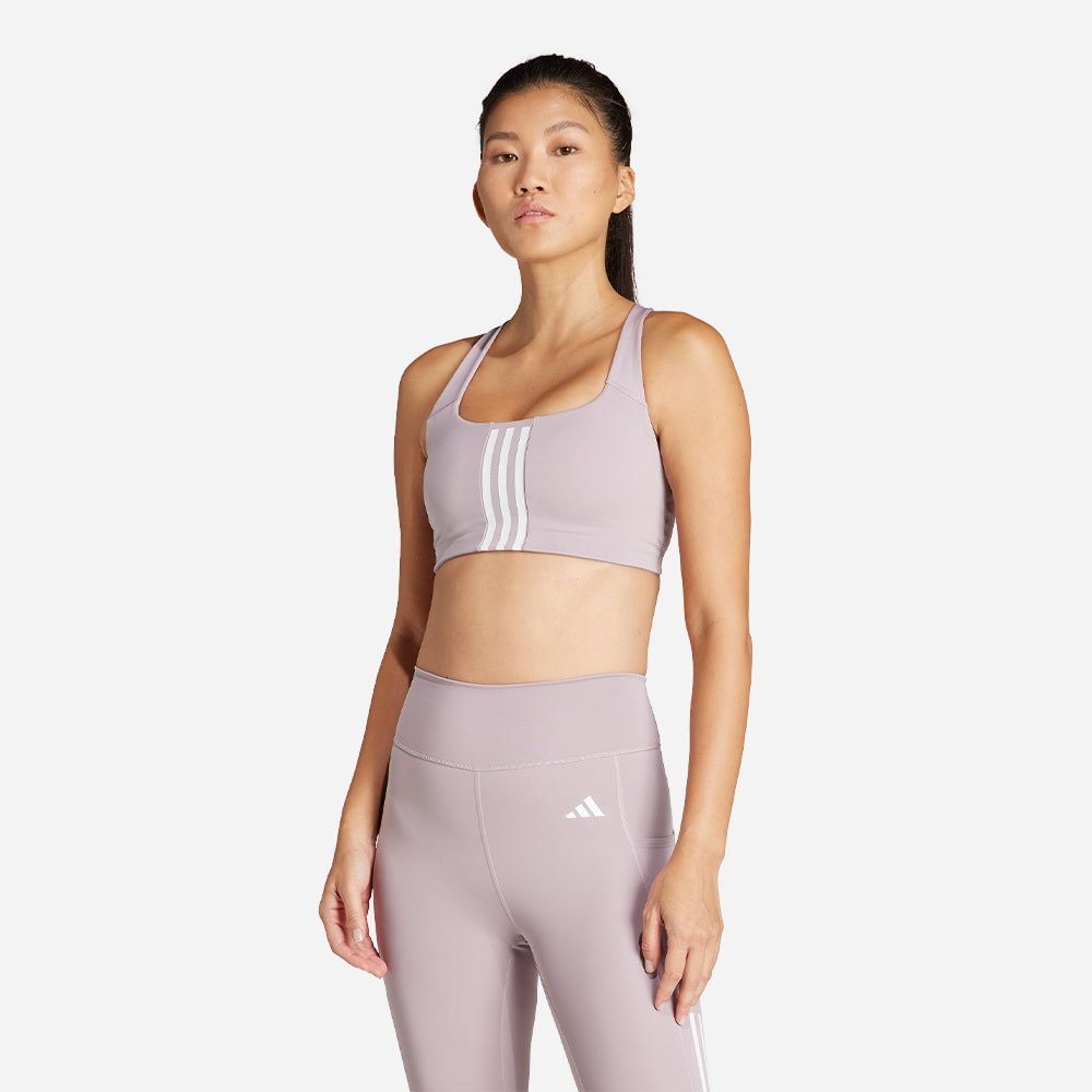 adidas - Áo ngực thể thao Nữ Women's Adidas Powerimpact Training Medium-Support 3-Stripes Sport Bra - Purple