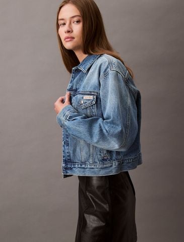 Calvin Klein - Áo khoác jeans nữ 90's Denim Jacket Gold Dust - 4