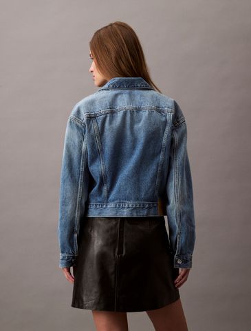 Calvin Klein - Áo khoác jeans nữ 90's Denim Jacket Gold Dust - 2