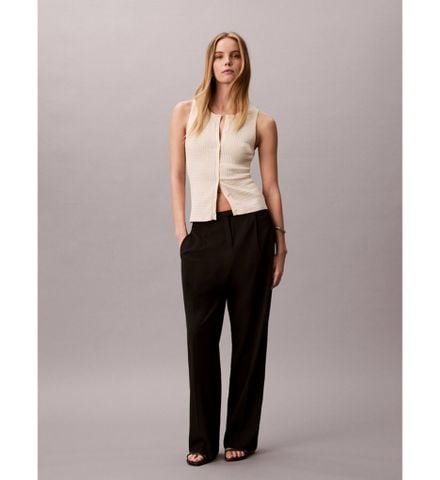 Calvin Klein - Áo Cardigan Không Tay Nữ Sleeveless Cotton Rayon Rib Tank