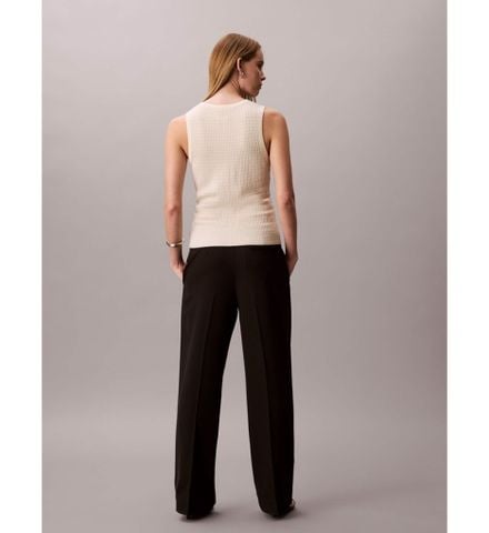 Calvin Klein - Áo Cardigan Không Tay Nữ Sleeveless Cotton Rayon Rib Tank