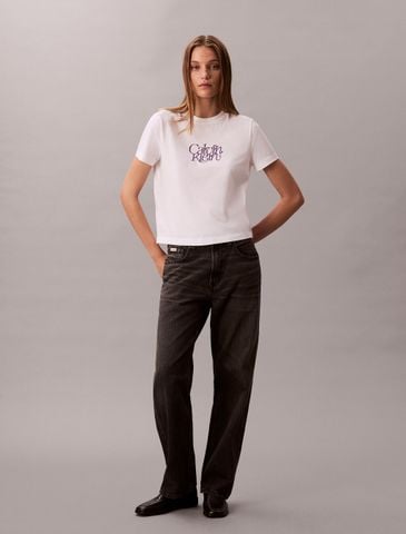 Calvin Klein - Áo phông thời trang nữ Script Logo Graphic Slim T-Shirt - 4