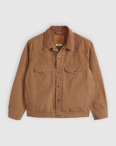 Levi's - Áo khoác jeans nam Western Shorthorn Trucker Jacket - Brown - 4