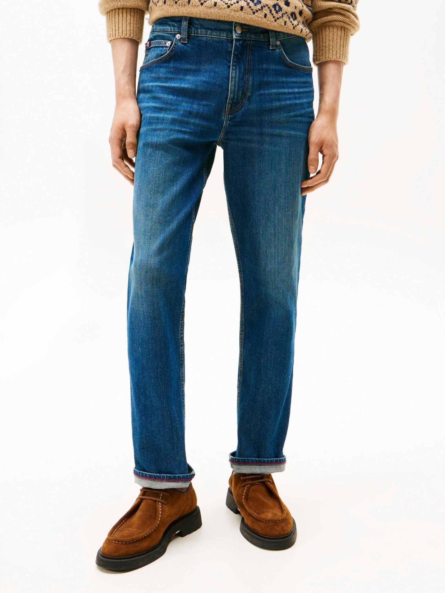 Tommy Hilfiger - Quần jeans ống đứng nam Denton Straight Indigo Jeans