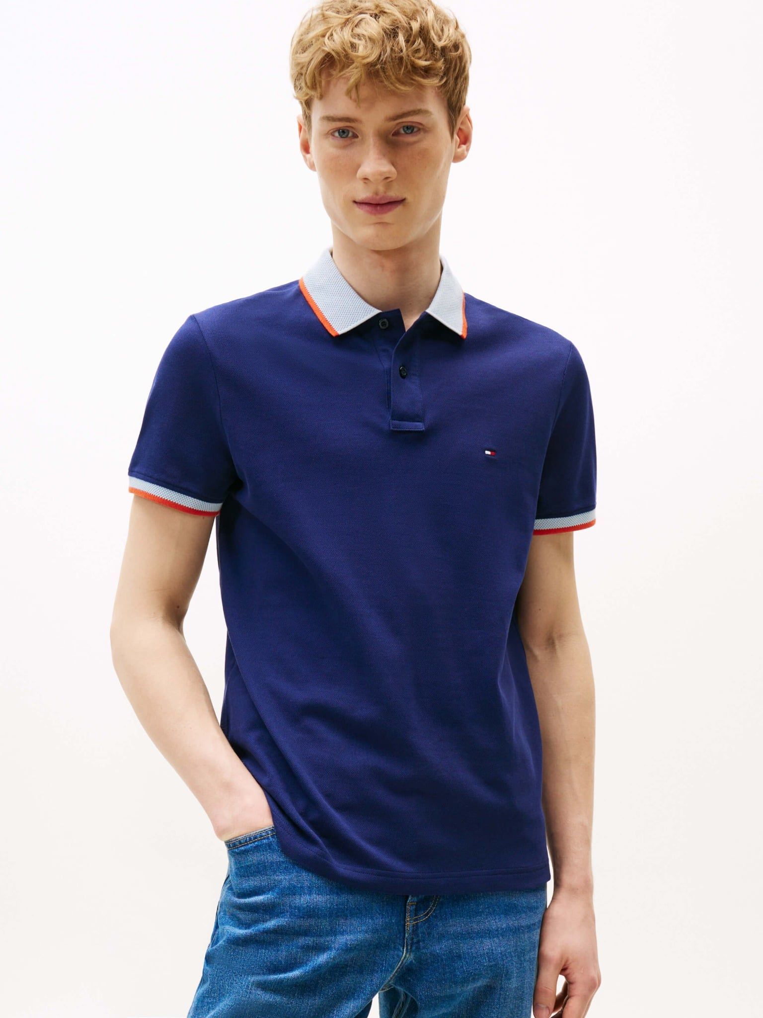 Tommy Hilfiger - Áo polo tay ngắn nam Contrast Collar Cuff Regular Polo