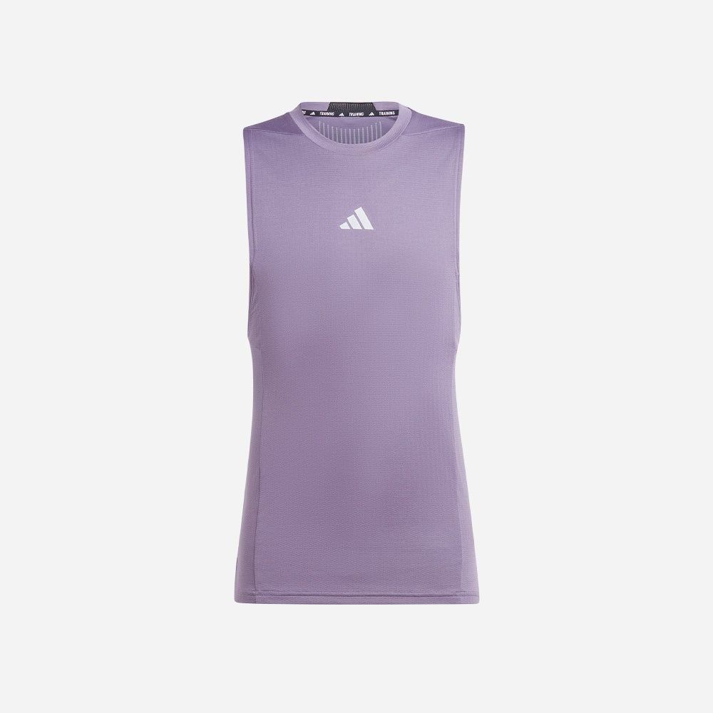 adidas - Áo thun ba lỗ Nam Men's Adidas Designed For Training Workout Heat.Rdy Tank Top - Purple