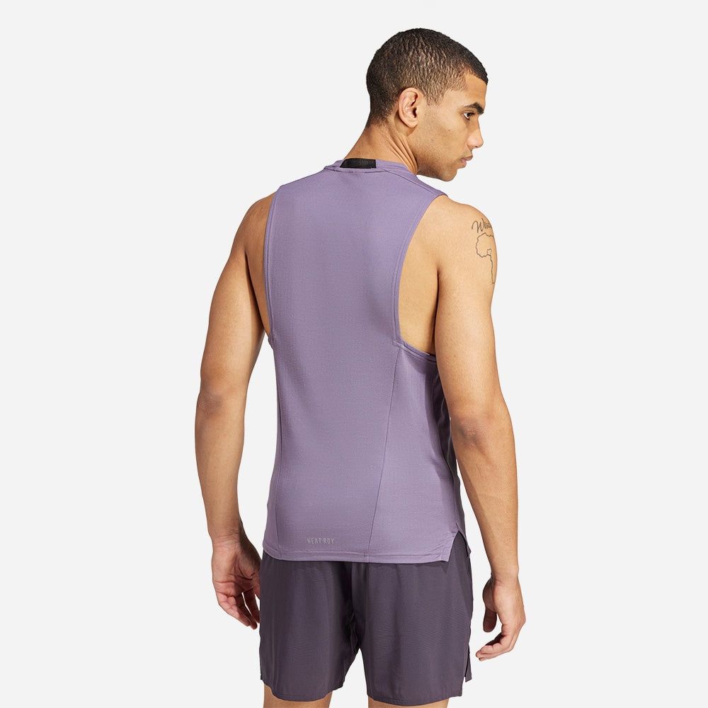 adidas - Áo thun ba lỗ Nam Men's Adidas Designed For Training Workout Heat.Rdy Tank Top - Purple