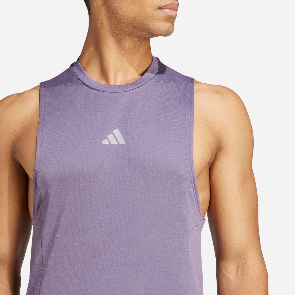 adidas - Áo thun ba lỗ Nam Men's Adidas Designed For Training Workout Heat.Rdy Tank Top - Purple
