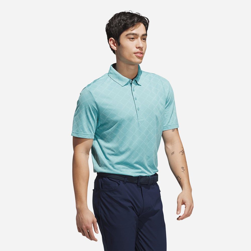 adidas - Áo thun có cổ đánh gôn Nam Men's Adidas Ultimate365 Hounds Jacquard Polo Shirt - Mint