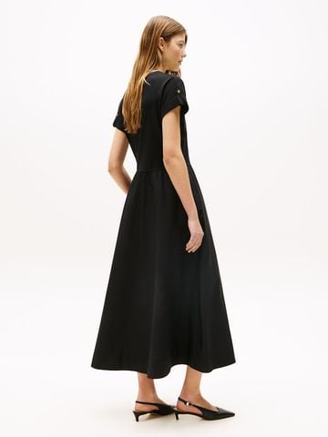 Tommy Hilfiger - Đầm nữ Gold-Tone Button Midi Dress - 3