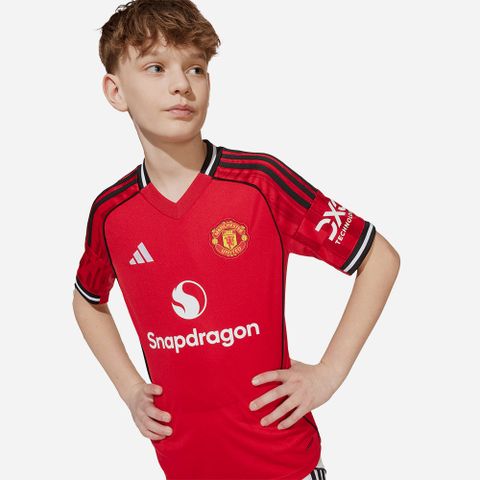 adidas - Áo thun đá banh Trẻ Em Manchester United 25/26 Home Jersey - 2