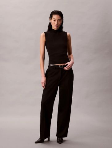 Calvin Klein - Áo nỉ ba lỗ nữ CK Premium Sleeveless Mockneck