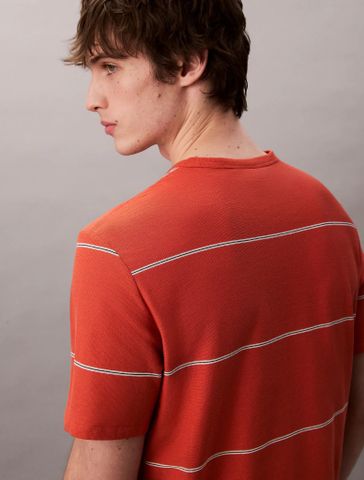 Calvin Klein - Áo phông tay ngắn nam Cross Grain Wide Stripe Easy Tee