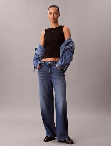 Calvin Klein - Quần Jean Dài Nữ The Wide Leg Shore Road 37.5