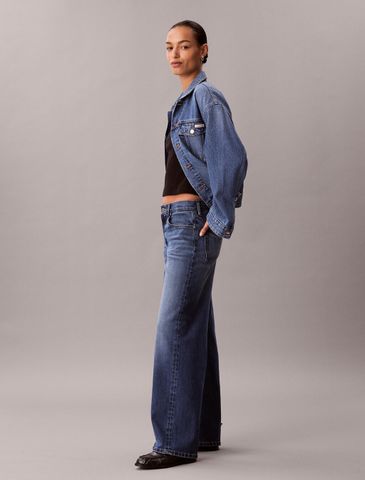 Calvin Klein - Quần Jean Dài Nữ The Wide Leg Shore Road 37.5
