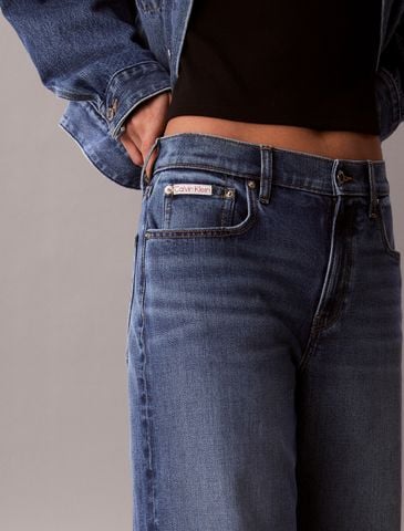 Calvin Klein - Quần Jean Dài Nữ The Wide Leg Shore Road 37.5