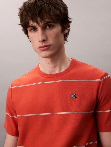 Calvin Klein - Áo phông tay ngắn nam Cross Grain Wide Stripe Easy Tee - 4