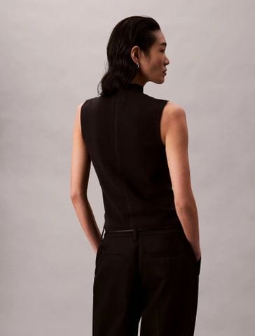 Calvin Klein - Áo nỉ ba lỗ nữ CK Premium Sleeveless Mockneck