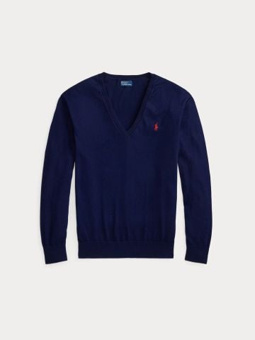 Ralph Lauren - Áo Len Nữ Cotton V-Neck Sweater