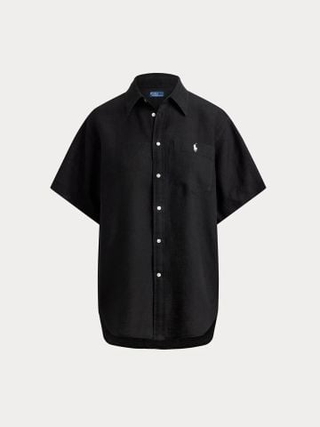 Ralph Lauren - Áo Sơ Mi Nữ Oversize Fit Linen Short-Sleeve Shirt