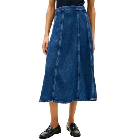 Tommy Hilfiger - Váy Jean Nữ Denim Ray Flared Midi Skirt