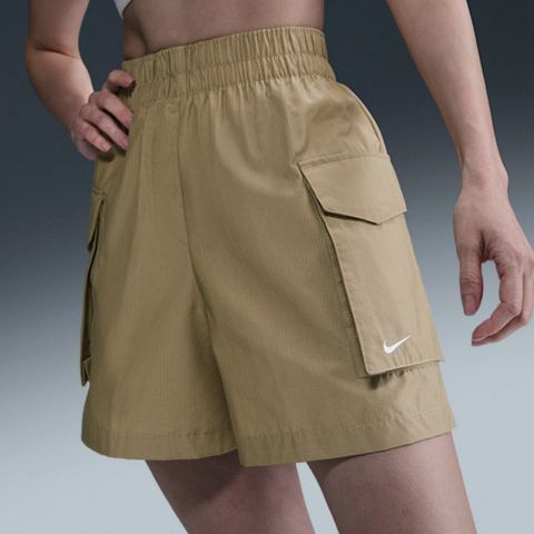 Nike - Quần ngắn thời trang Nữ Women's Sportswear Essential Woven High-Waisted 5 Inch Cargo Shorts - Brown