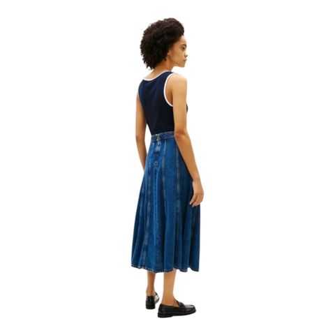 Tommy Hilfiger - Váy Jean Nữ Denim Ray Flared Midi Skirt - 3