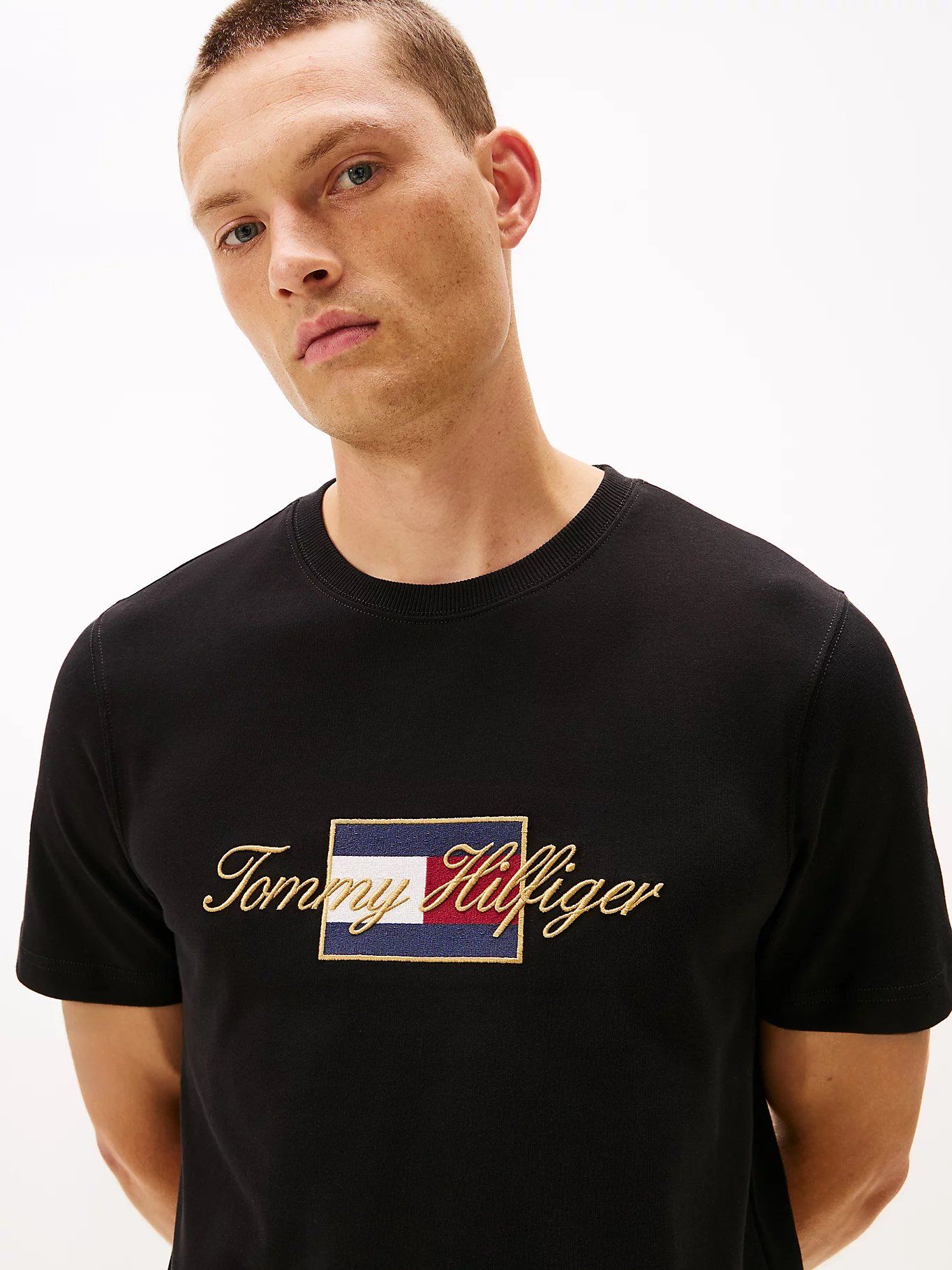Tommy Hilfiger - Áo thun tay ngắn nam Logo Embroidery Crew Neck T-Shirt